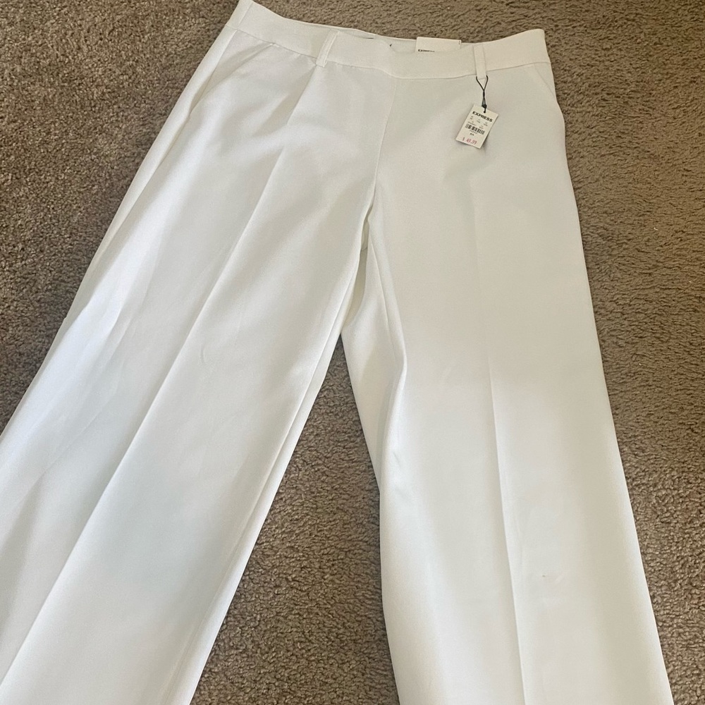 Wide leg white pants